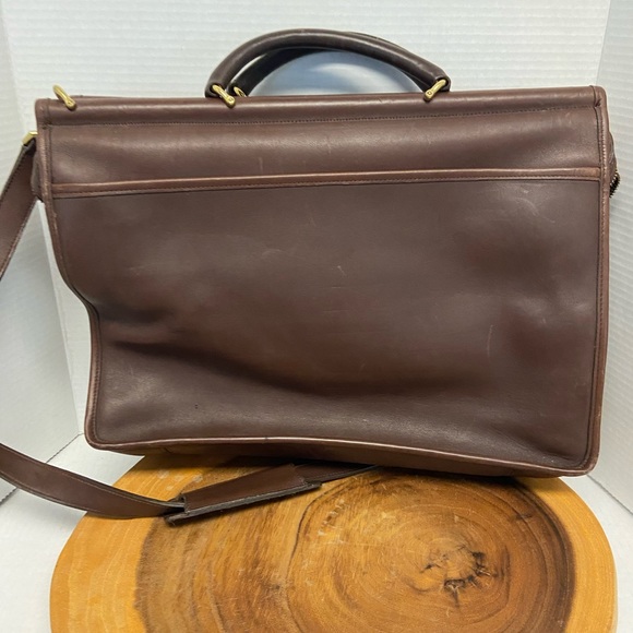 COACH Unisex All Leather Briefcase Lap Top Bag w/ Shoulder strap - Picture 2 of 16